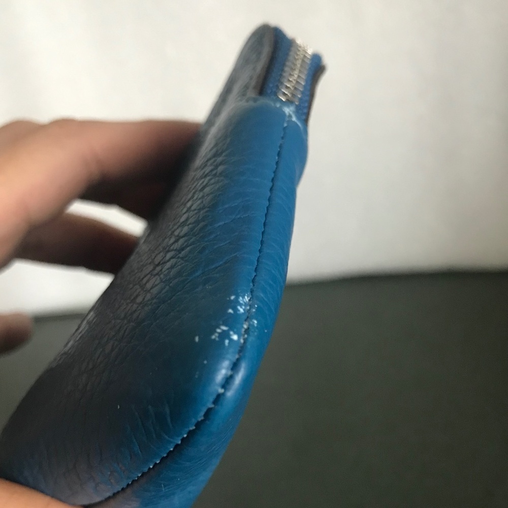 Coach Blue Leather Wristlet Mini Pouch - Picture 9 of 15